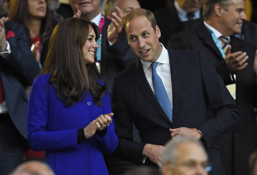 William e Kate, principi in tribuna. Reuters
